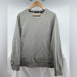 Theory sage green ribbed crewneck sweater